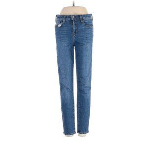 L'Agence Medium Blue Stretch Denim Skinny Jeans High Rise Crop Jeans Sz 23-24 $3